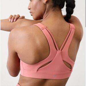 NWT Athleta Flex Spacer Tipped Training Sports Bra in Natural Rose Small